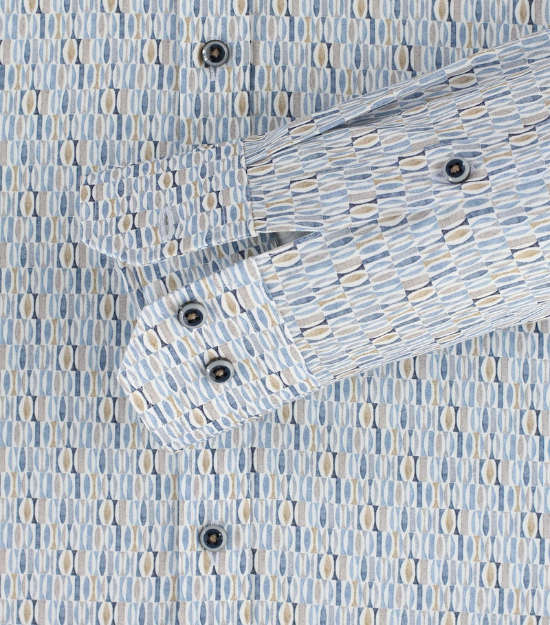 Body Fit Print Shirt - Blue