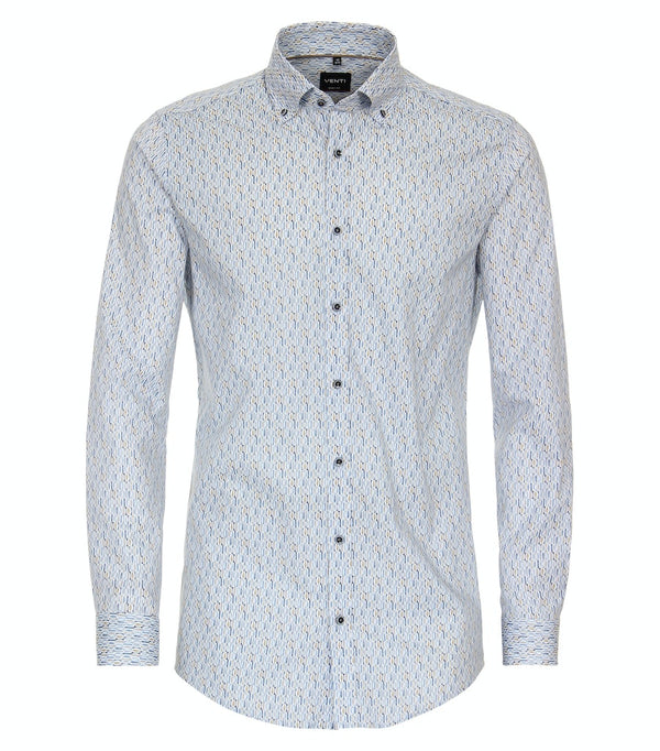 Body Fit Print Shirt - Blue