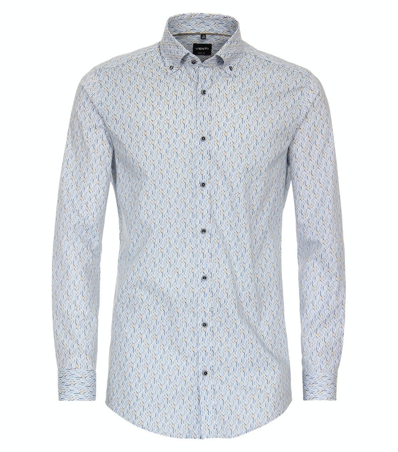 Body Fit Print Shirt - Blue