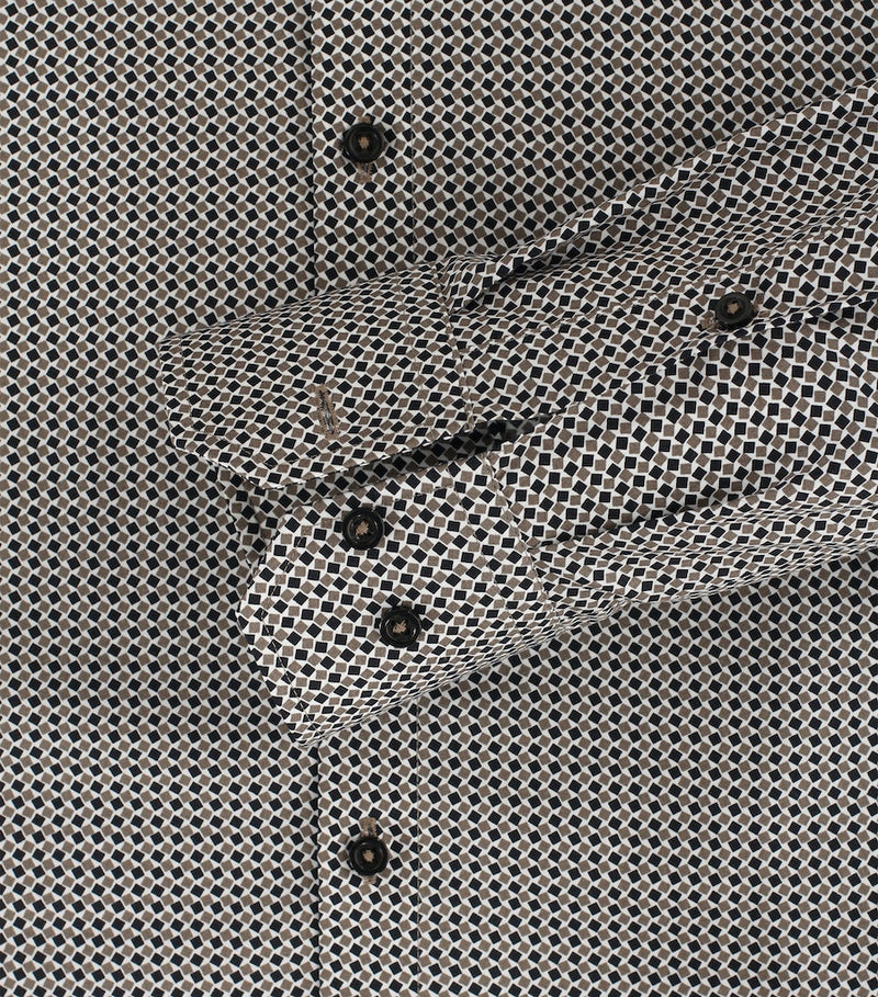 Modern Fit Print Shirt - Brown