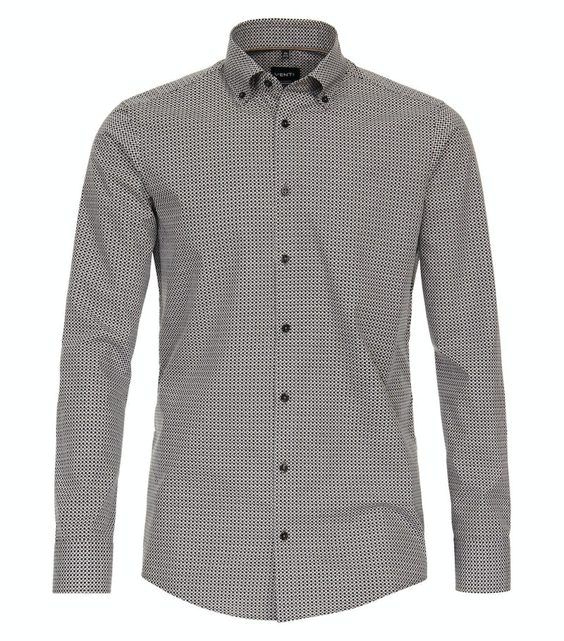 Modern Fit Print Shirt - Brown