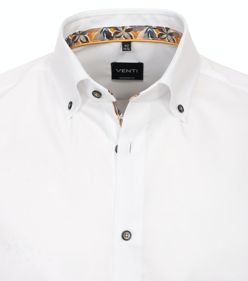 Modern Fit Plain Shirt - White