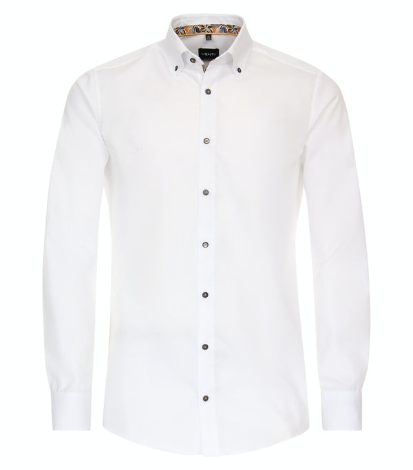 Modern Fit Plain Shirt - White