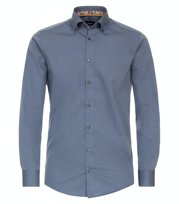 Modern Fit Plain Shirt - Blue
