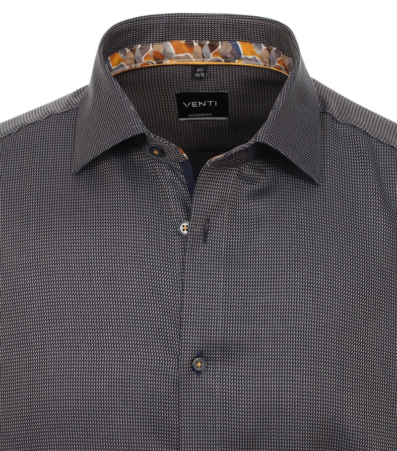Modern Fit Plain Shirt - Brown