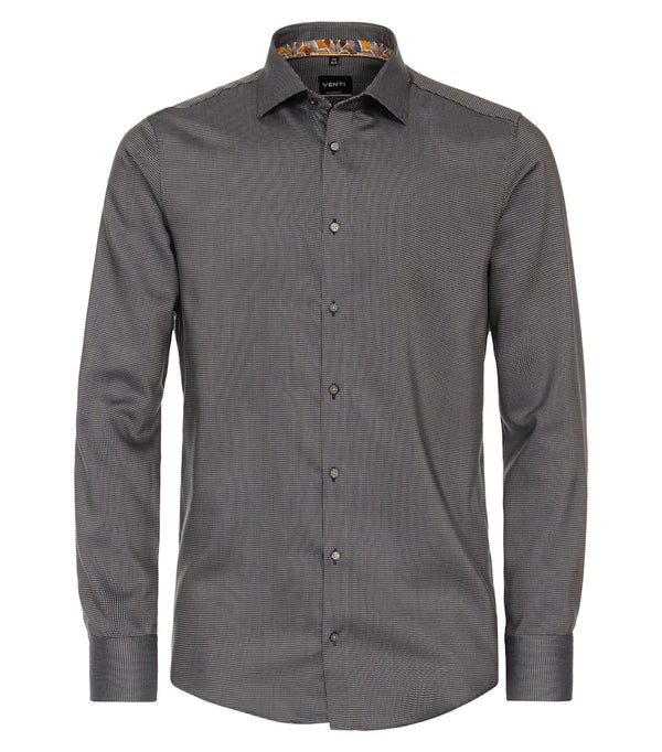 Modern Fit Plain Shirt - Brown