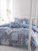 Boho Patchwork Duvet Cover Set - Blue