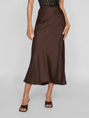 Ellette High Waist Midi Skirt - Coffee Bean