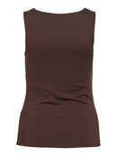 Kenza U-Neck Sleeveless Tank Top - Coffee Bean