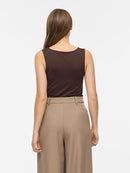 Kenza U-Neck Sleeveless Tank Top - Coffee Bean