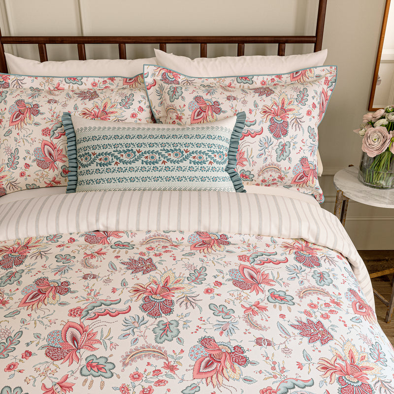 Chintz Reverie Duvet Cover Set - Red/Teal