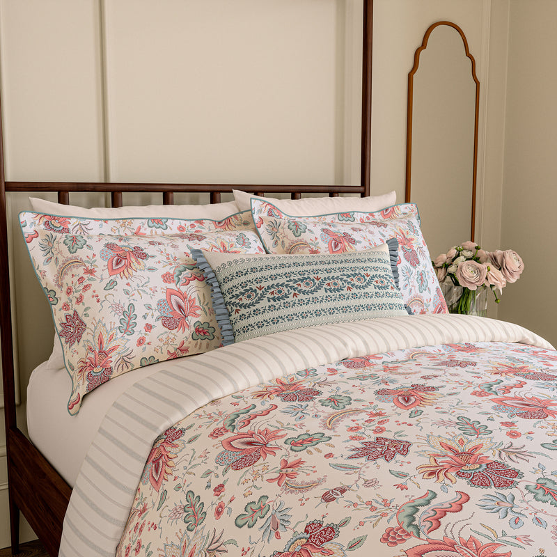 Chintz Reverie Duvet Cover Set - Red/Teal