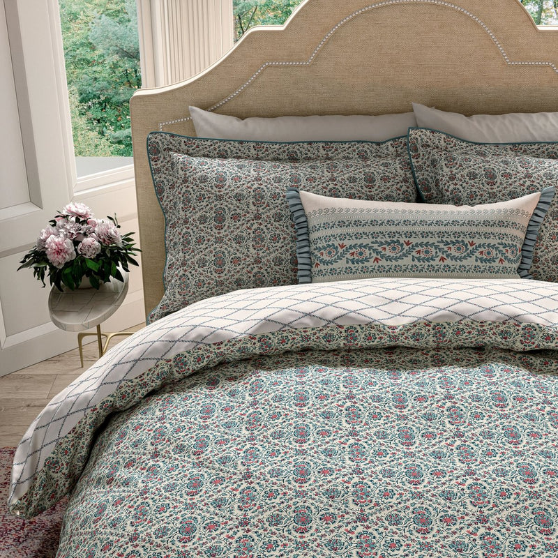 Ribbon Lattice Duvet Cover Set - Teal