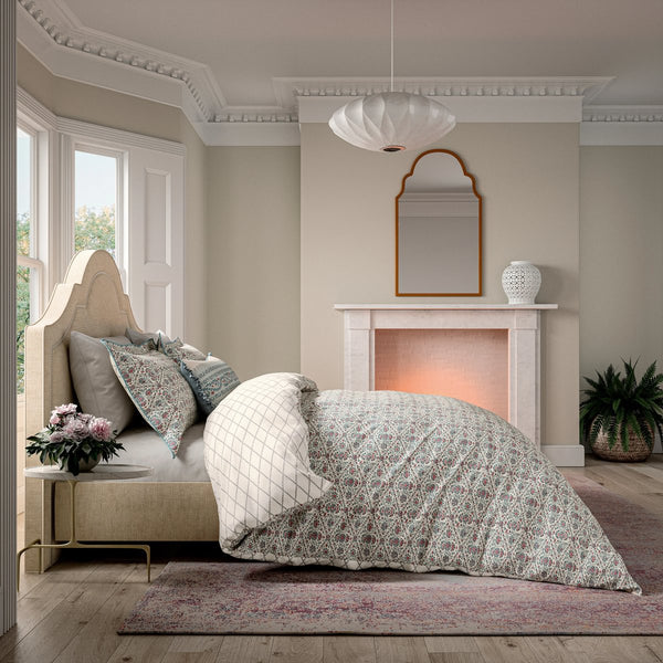 Ribbon Lattice Duvet Cover Set - Teal