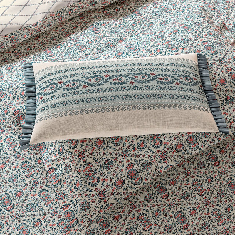 Ribbon Lattice Duvet Cover Set - Teal