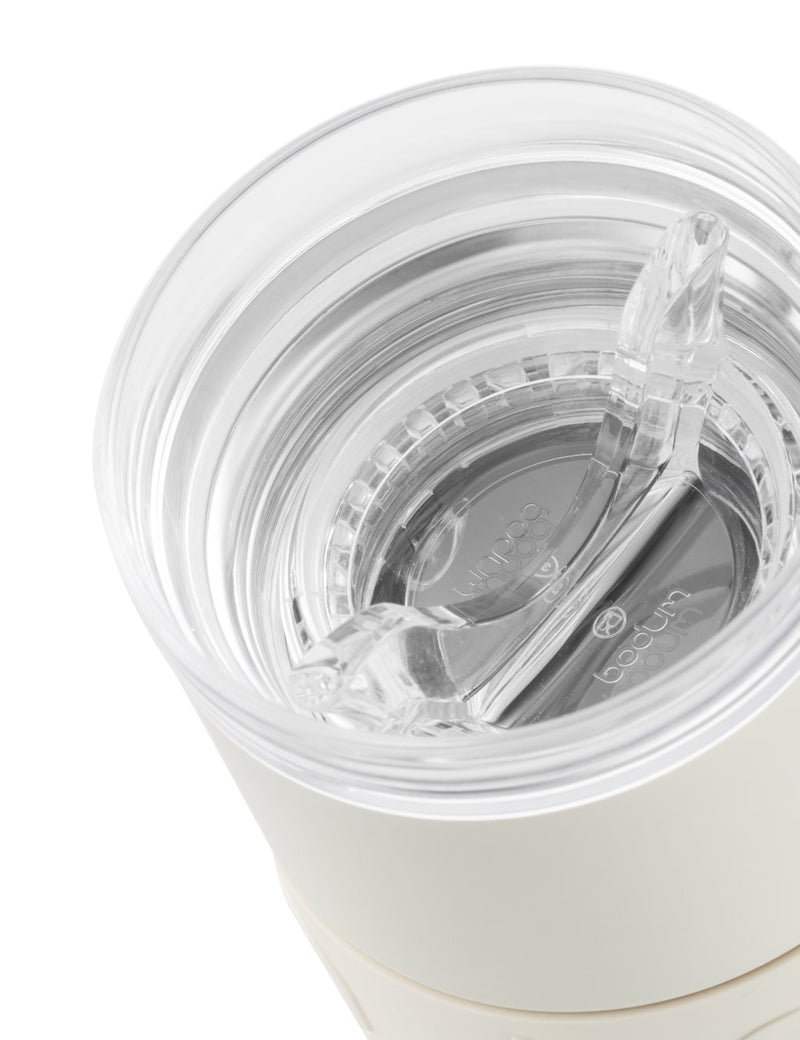 Travel Mug 0.35L with Clear Lid - Off White