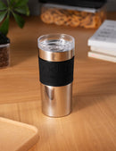 Travel Mug 0.35L with Clear Lid - Stainless Steel