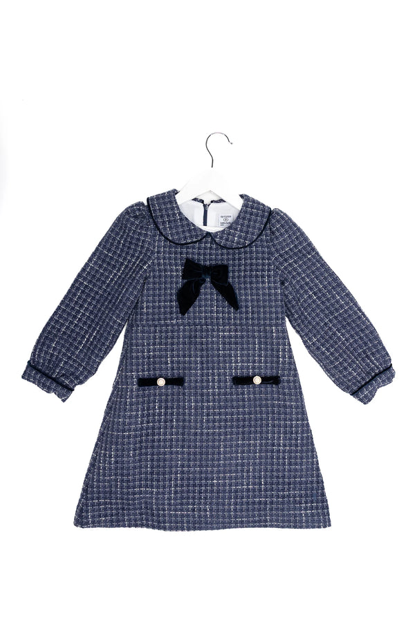 Victoria Boucle Dress - Navy