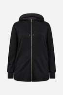 ZIPPED SWEATSHIRT WITH HOOD - Black