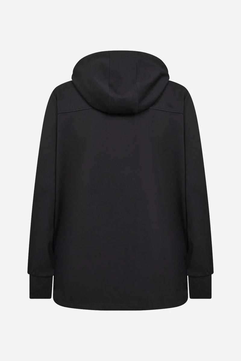 ZIPPED SWEATSHIRT WITH HOOD - Black