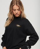 Luxe LooseCrew Sweatshirt - Black/gold