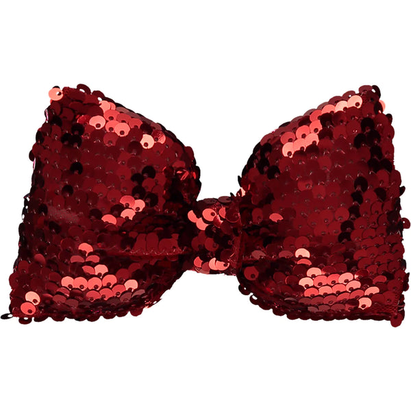 Carmen Sequin Bow Clip - Red