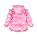 Liliana Heart Pocket Padded Jacket - Peony Pink