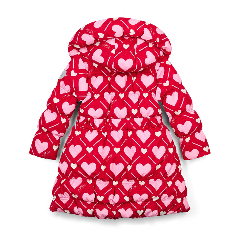 Lauren Heart Print Bow Jacket - Vibrant Red