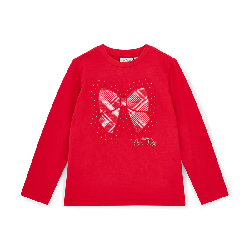 Lexi Check Bow Short Set - Vibrant Red