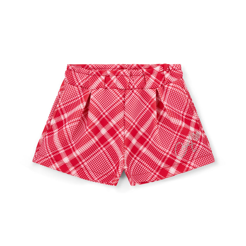 Lexi Check Bow Short Set - Vibrant Red