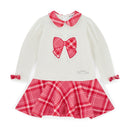 Lottie Check Bow Dress - Snow White