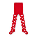 Lake Heart Print Tights - Vibrant Red