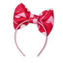 Lane Heart Print Bow Hairband - Vibrant Red