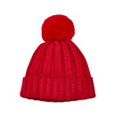 Mallory Pom Pom Knit Hat - Vibrant Red
