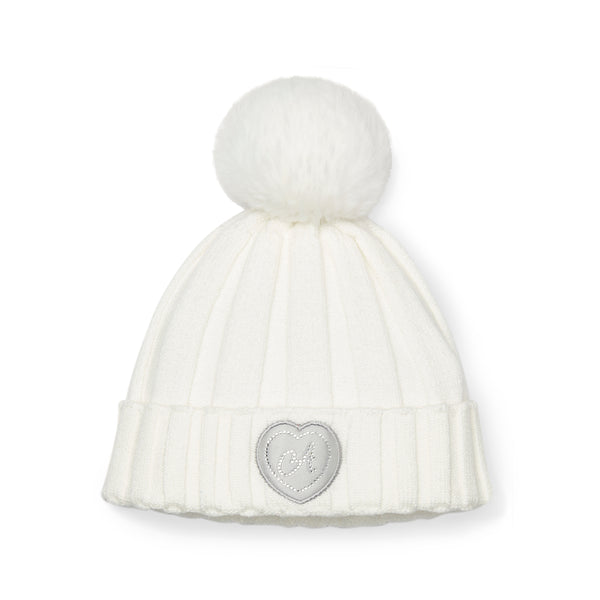 Mallory Pom Pom Knit Hat - Snow White