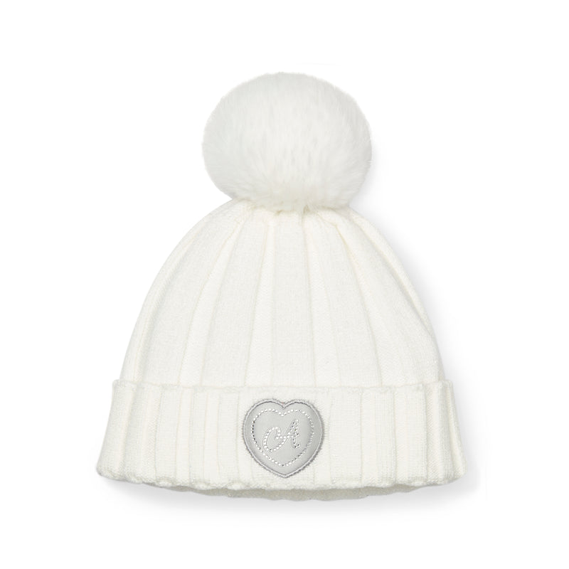 Mallory Pom Pom Knit Hat - Snow White