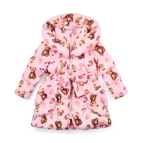 Lauren Bear Print Bow Jacket - Pink Fairy
