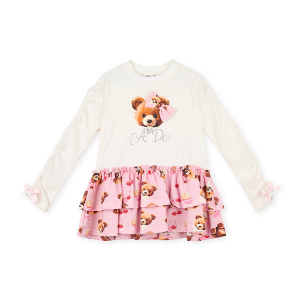 Madison Bear Print Legging Set - Snow White