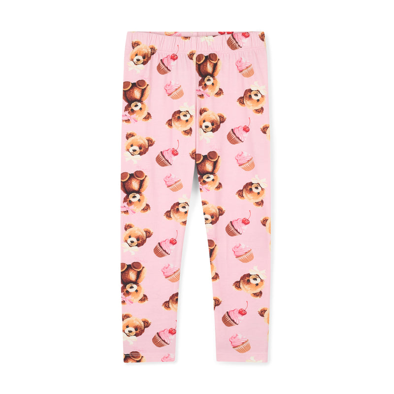 Madison Bear Print Legging Set - Snow White