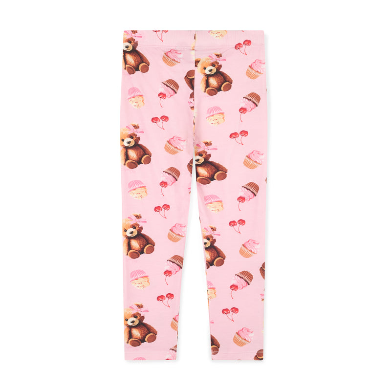Madison Bear Print Legging Set - Snow White