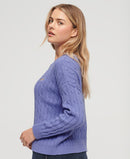 Dropped Shoulder Cable Jumper - Lolite Blue