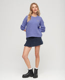 Dropped Shoulder Cable Jumper - Lolite Blue