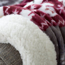 Alaska Sherpa Fleece Throw - Burgundy 130x170
