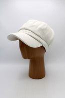 Cotton Viscose Baker Boy Hat - White