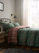 Bennet Check Brushed Cotton Duvet Cover Set - Green