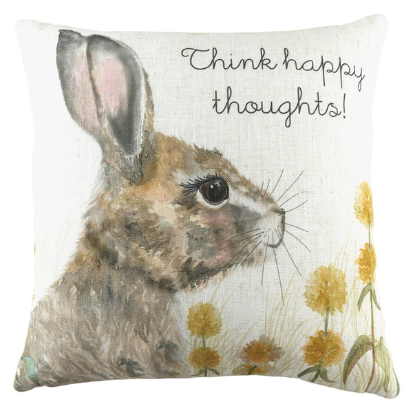 Woodland Hare happy Thoughts Cushion 43x43cm