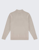 1/4 Zip Jumper - Grey Oat