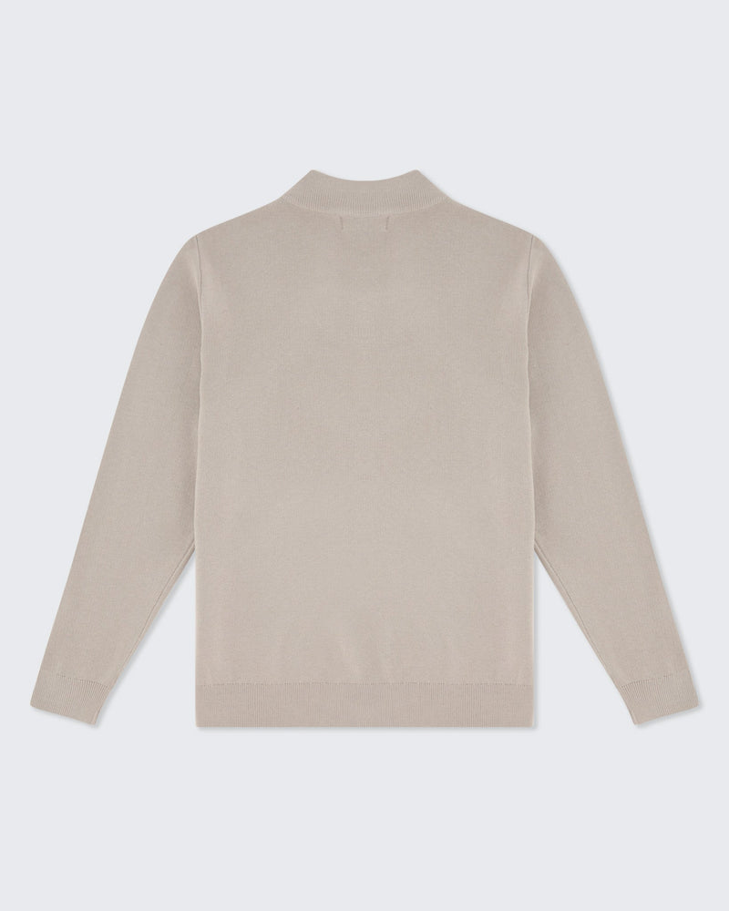 1/4 Zip Jumper - Grey Oat