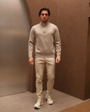 1/4 Zip Jumper - Grey Oat
