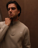 1/4 Zip Jumper - Grey Oat